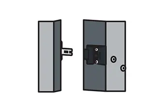 Gray electrical connector parts in two sections, showing socket and plug. Suitable for home elevators and similar applications.
