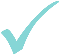 Teal check mark on a transparent background, symbolizing approval or completion.